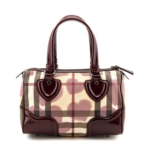 burberry heart bag charm|burberry check and leather bag.